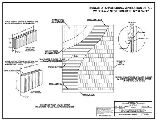 Sturdi-Batten shingle or shake sidingventilation detail